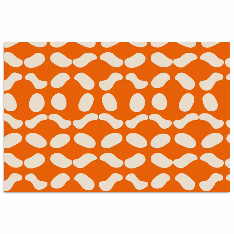 Oranje - Organische vormen - Wit poster papier klein 62 -3d