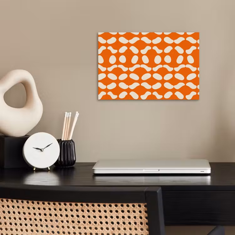 Oranje - Organische vormen - Wit poster papier klein 62 -sfeer1