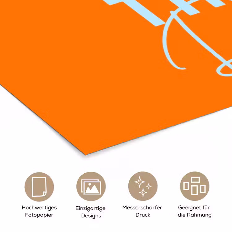 Oranje - Blauw - Go get that dream poster papier klein -tcloseup_DE