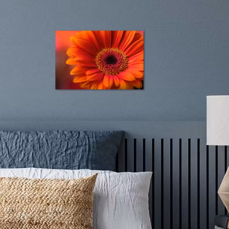 Oranje - Gerbera - Intens poster papier klein -sfeer2