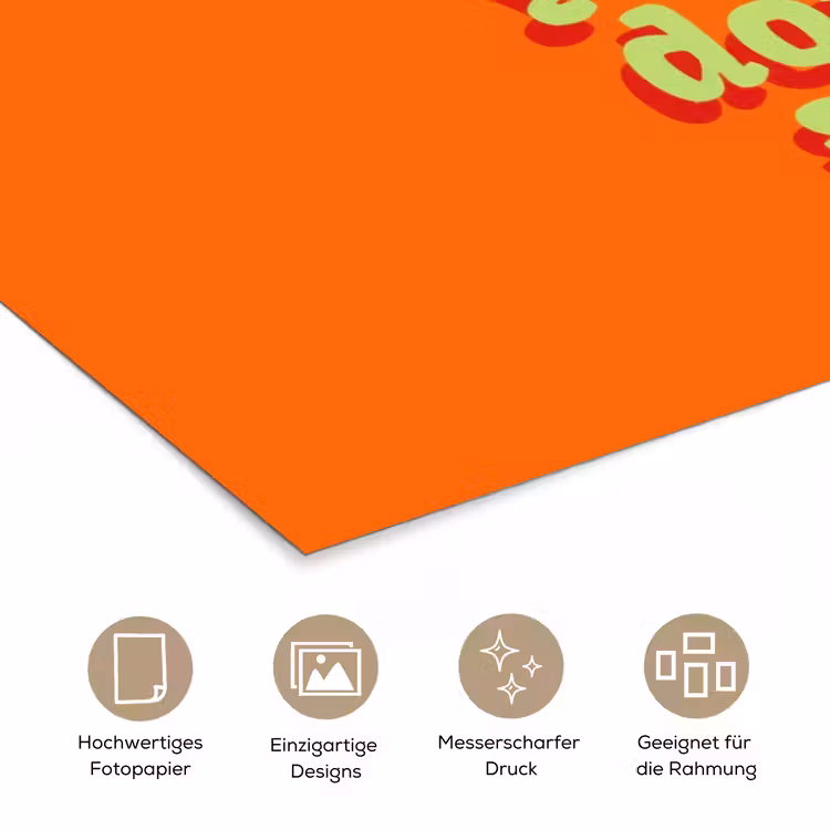 Oranje - Slow down you're doing fine - Retro poster papier klein -tcloseup_DE