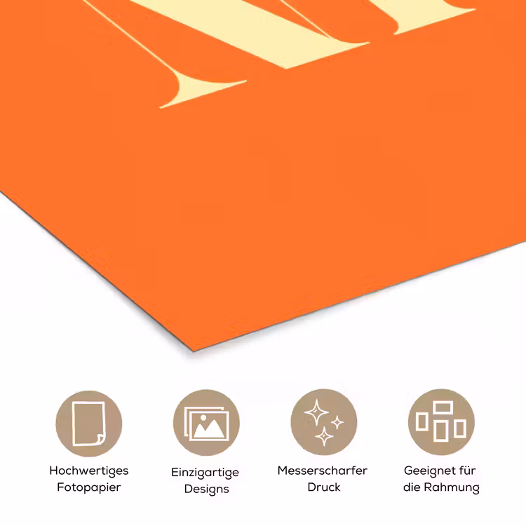 Oranje - Gebroken wit - Nice poster papier klein -tcloseup_DE