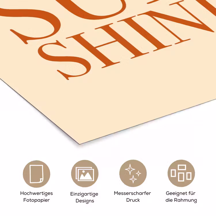 Oranje - Quote - Sun poster papier klein -tcloseup_DE
