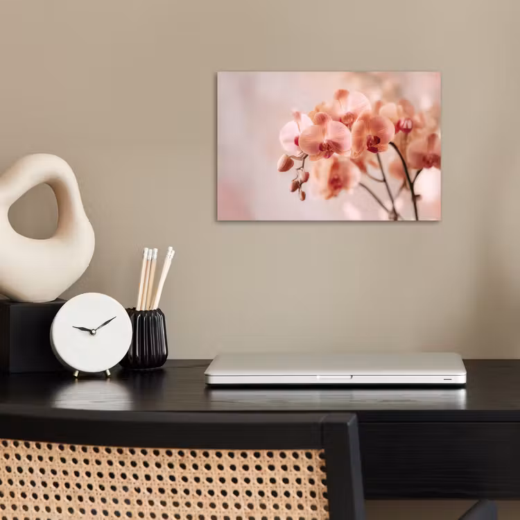 Orchidee - Bloemen - Roze - Bloemblaadjes poster papier klein -sfeer1