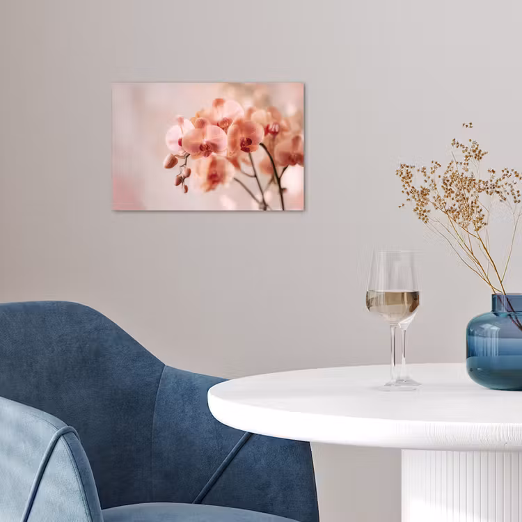 Orchidee - Bloemen - Roze - Bloemblaadjes poster papier klein -sfeer3