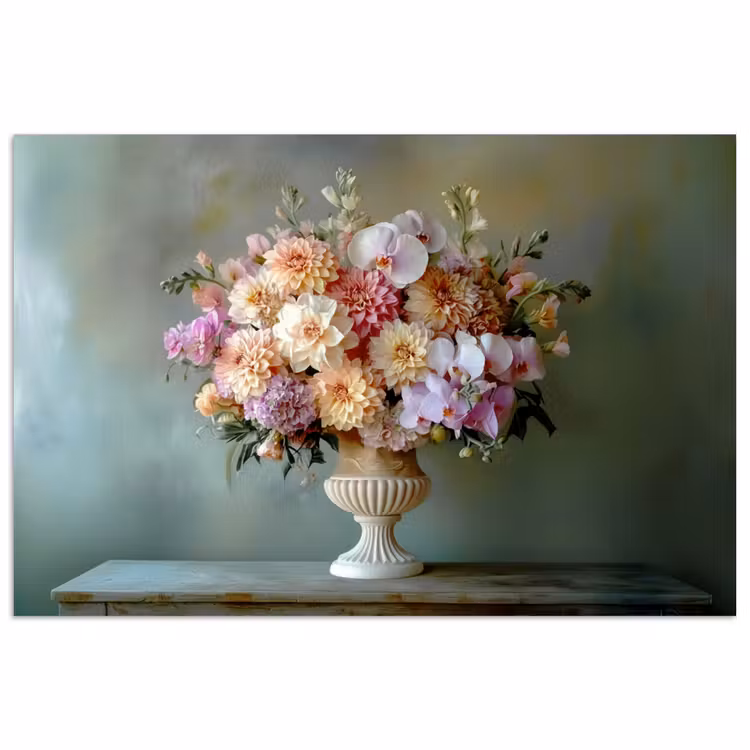 Orchidee - Boeket - Vaas - Bloemen poster papier klein -3d
