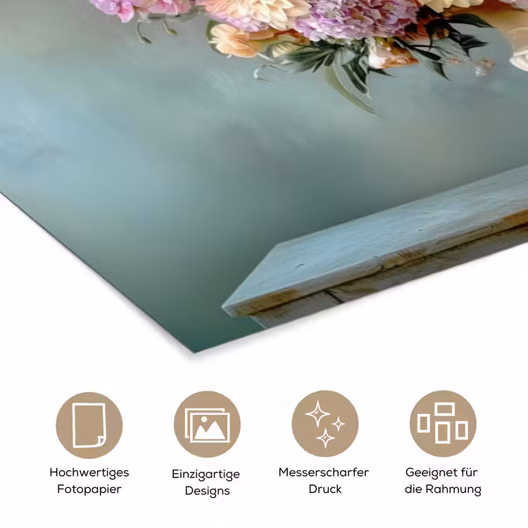 Orchidee - Boeket - Vaas - Bloemen poster papier klein -tcloseup_DE