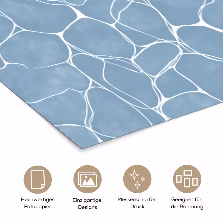Organisch - Patroon - Blauw poster papier klein 62 -tcloseup_DE