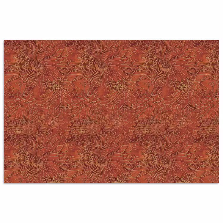 Oosters - Bloemen - Terracotta poster papier klein 62 -3d