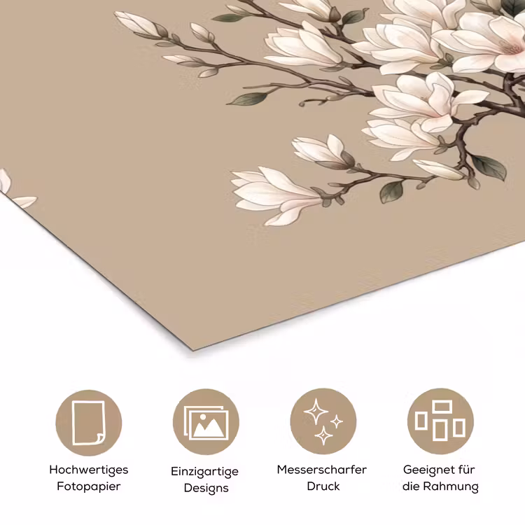 Oosters - Vogels - Beige poster papier klein -tcloseup_DE