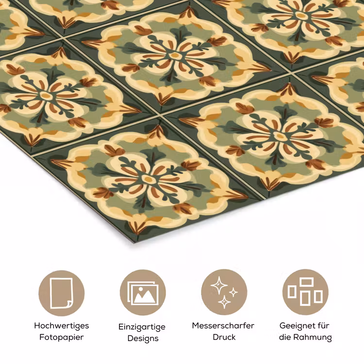 Ornament - Patroon - Groen poster papier klein 62 -tcloseup_DE