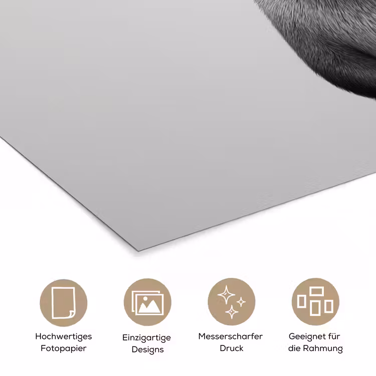 Otter - WC rol - Zwart - Wit poster papier klein -tcloseup_DE