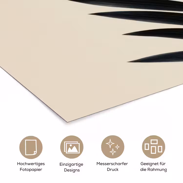 Palmblad - Donkere bladen - Subtiel poster papier klein -tcloseup_DE