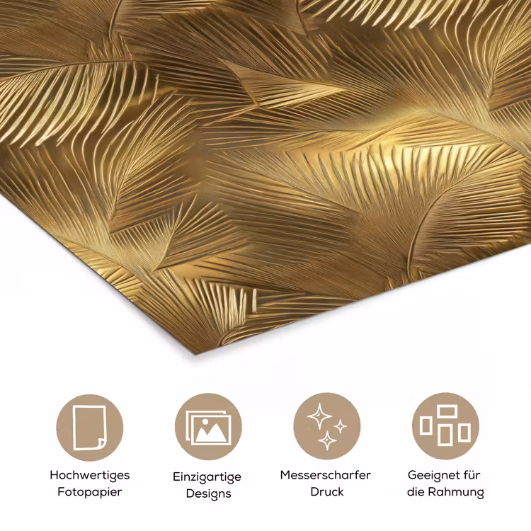 Palm - Waaier - Goud poster papier klein 62 -tcloseup_DE