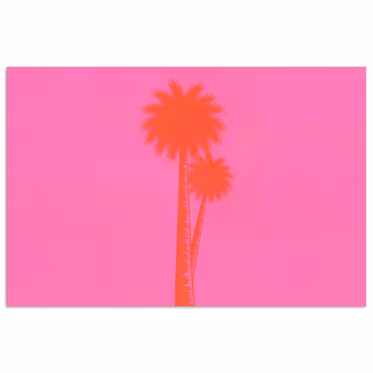 Palmbomen - Modern - Roze poster papier klein -3d
