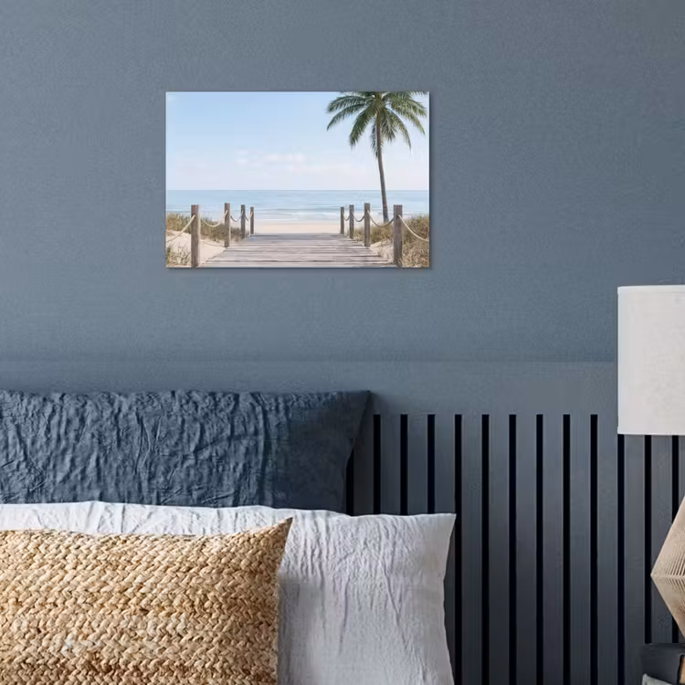 Palmbomen - Pad - Horizon poster papier klein -sfeer2
