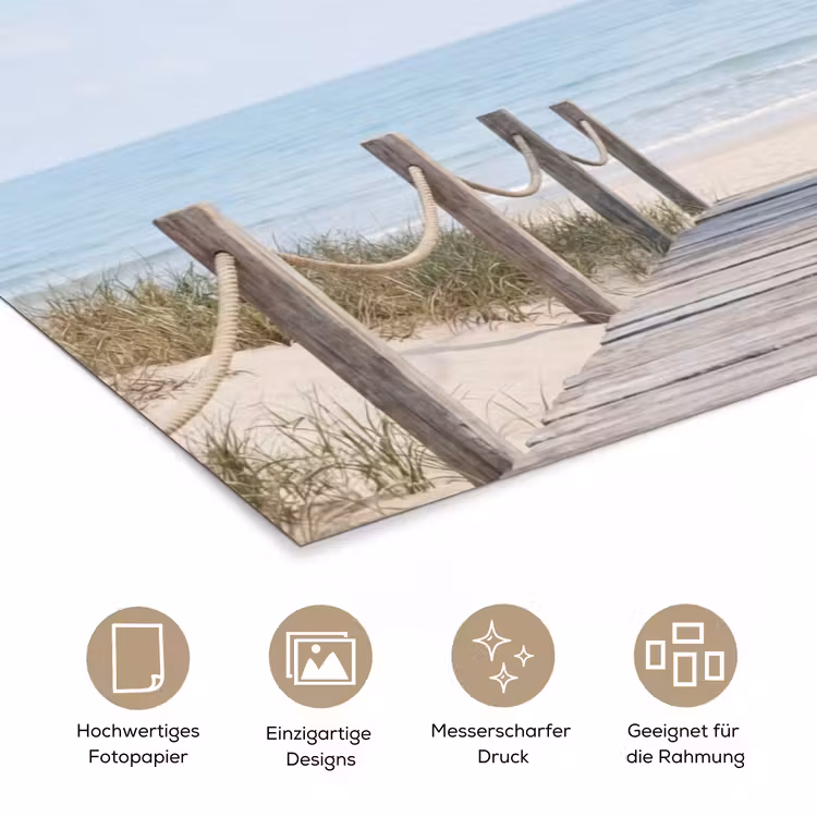 Palmbomen - Pad - Horizon poster papier klein -tcloseup_DE