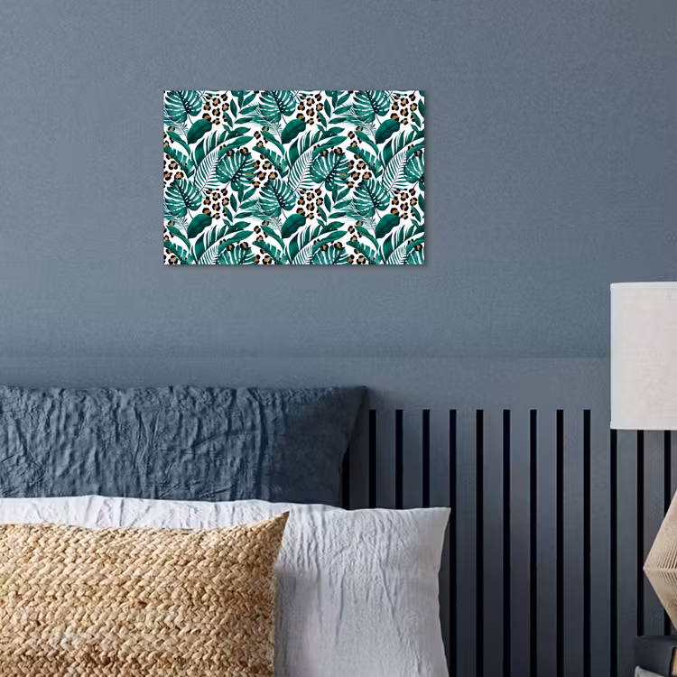 Palmblad - Panterprint - Tropical poster papier klein -sfeer2