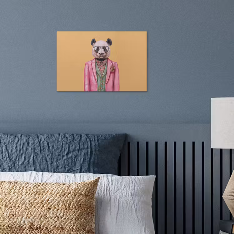 Panda - Pak - Zonnebril - Blauw poster papier klein -sfeer2