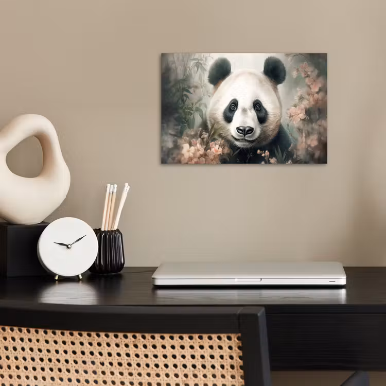Panda - Dieren - Bloemen - Planten poster papier klein -sfeer1