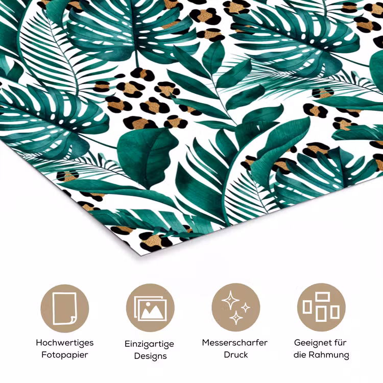 Panterprint - Bladeren - Jungle poster papier klein -tcloseup_DE