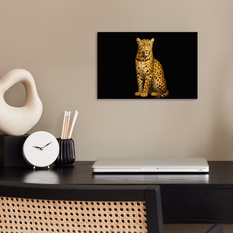 Panter - Realistisch - Bruin poster papier klein -sfeer1