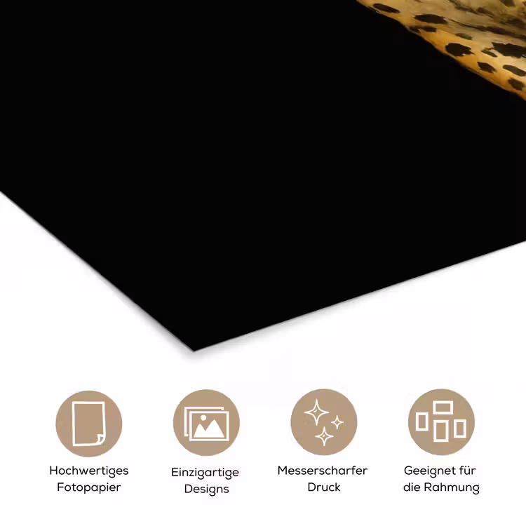 Panter - Realistisch - Bruin poster papier klein -tcloseup_DE