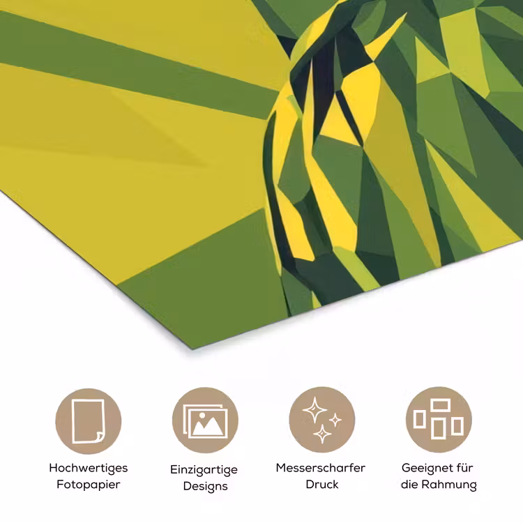 Papegaai - Groen - Snavel - Abstract poster papier klein -tcloseup_DE