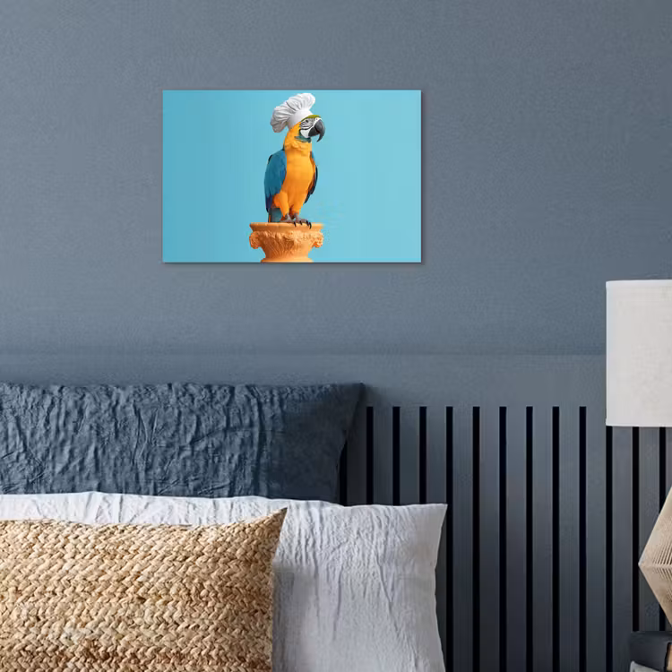 Papegaai - Koksmuts - Grappig - Vogel poster papier klein -sfeer2