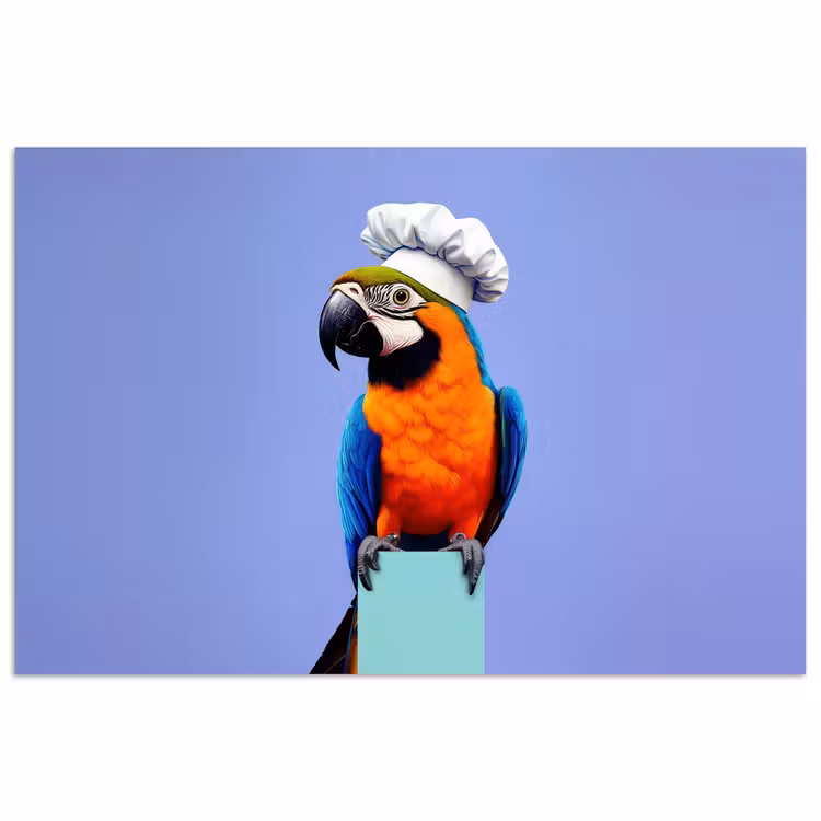 Papegaai - Koksmuts - Vogel - Leuk poster papier klein -3d