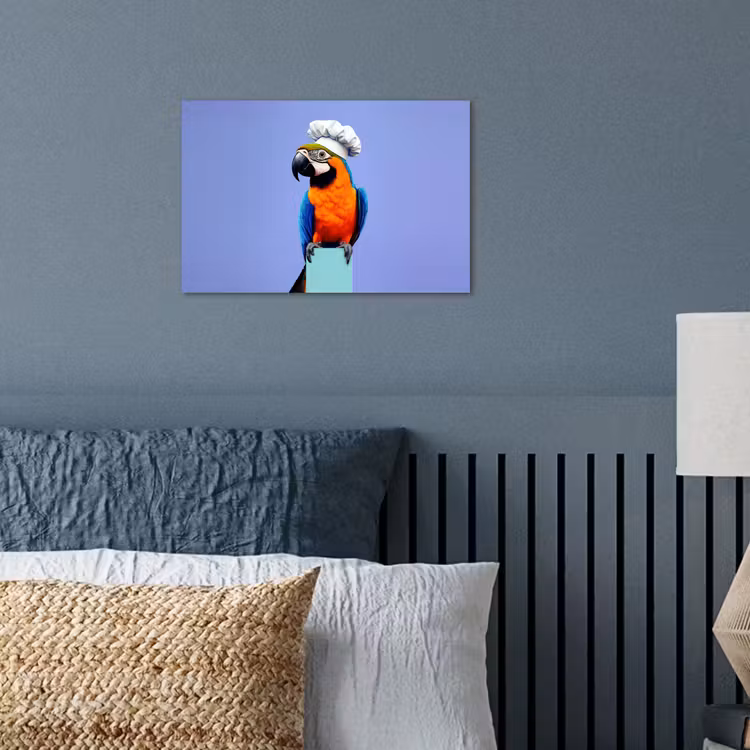 Papegaai - Koksmuts - Vogel - Leuk poster papier klein -sfeer2