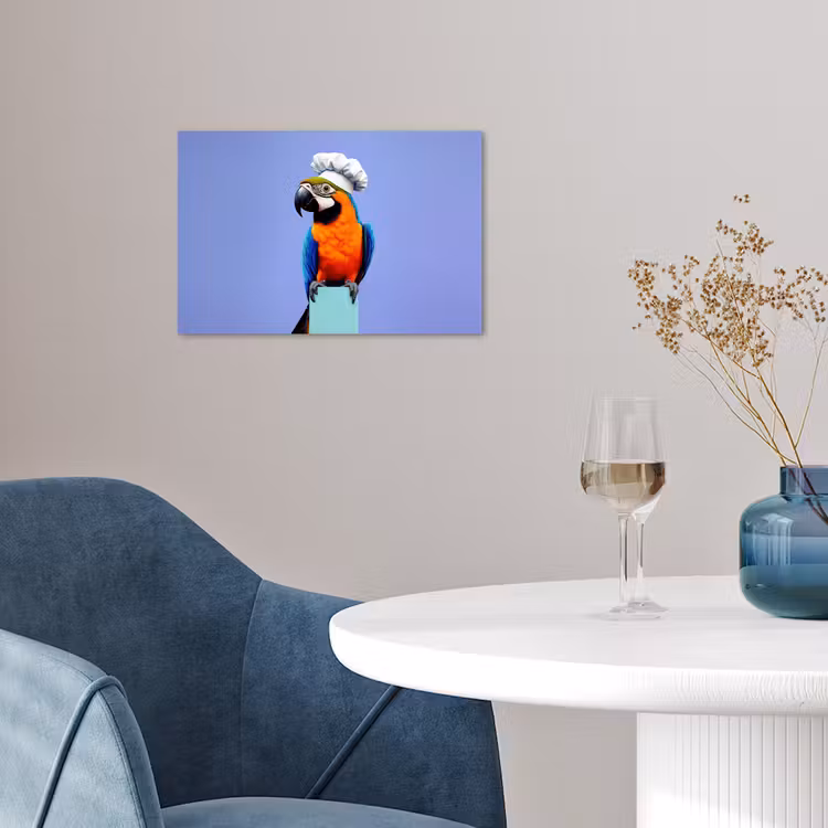 Papegaai - Koksmuts - Vogel - Leuk poster papier klein -sfeer3
