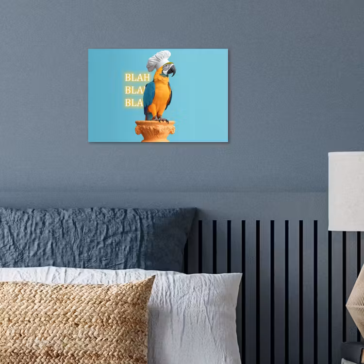 Papegaai - Koksmuts - Quote - Neon poster papier klein -sfeer2