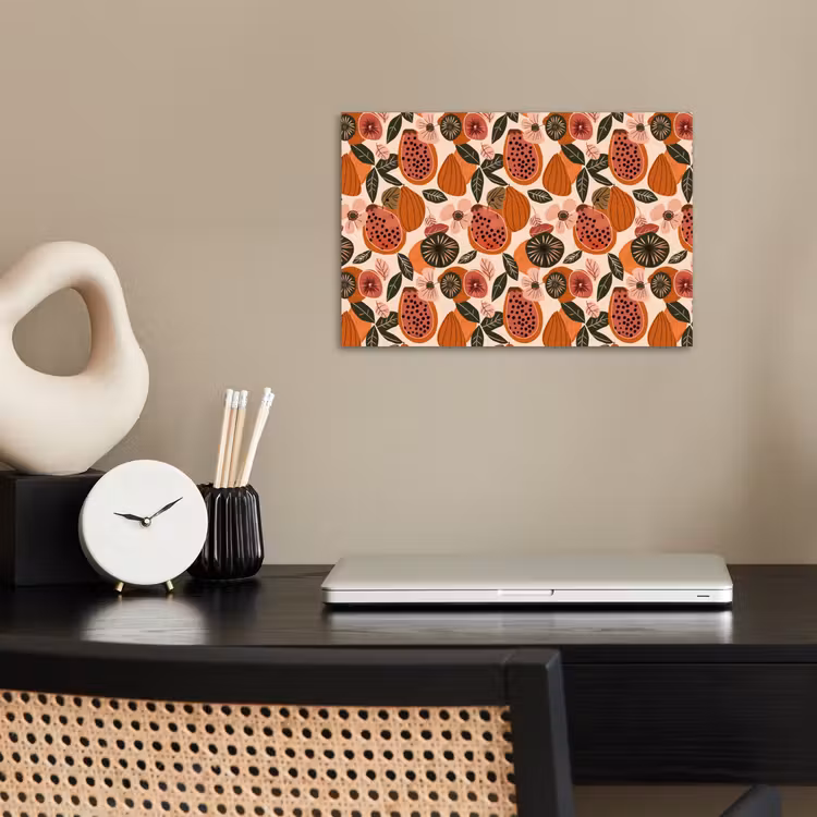 Papaja - Bloesem - Oranje poster papier klein 62 -sfeer1