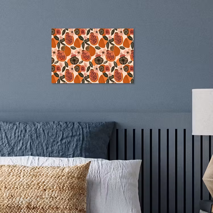 Papaja - Bloesem - Oranje poster papier klein 62 -sfeer2
