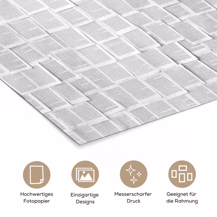 Papier - Overlappend - Textuur - Modern - Wit poster papier klein -tcloseup_DE