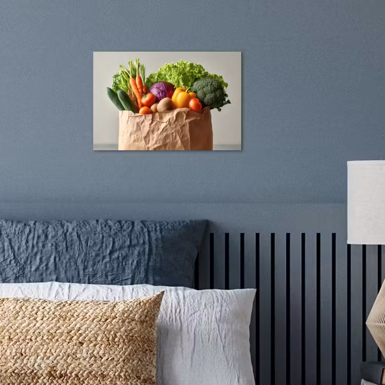 Papieren - Boodschappen - Groente - Kleurrijk poster papier klein -sfeer2