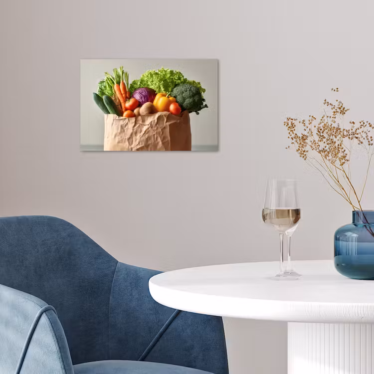 Papieren - Boodschappen - Groente - Kleurrijk poster papier klein -sfeer3