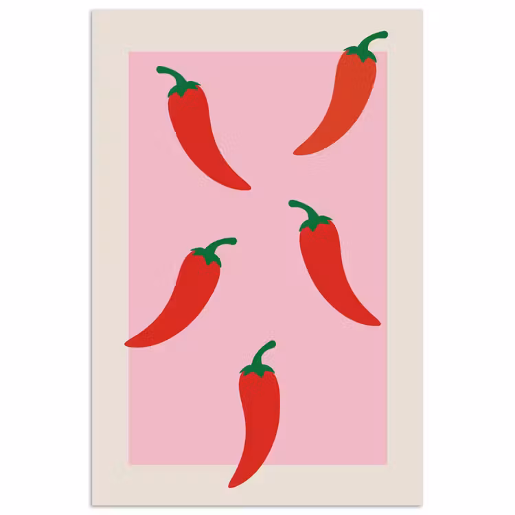 Pepers - Rood - Illustratie poster papier klein -3d