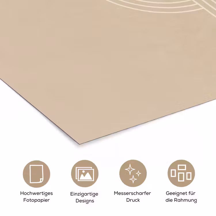 Parallelle lijnen - Lichte textuur - Beige poster papier klein -tcloseup_DE