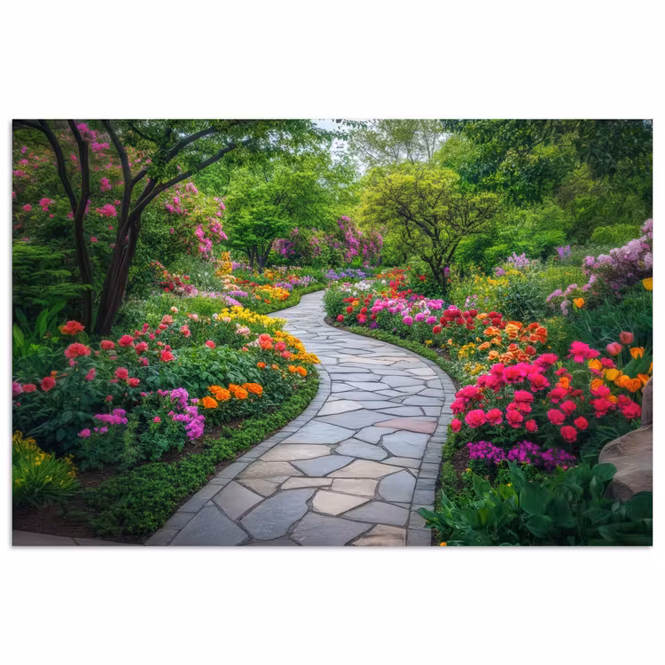Park - Bloemen - Tuin poster papier klein -3d