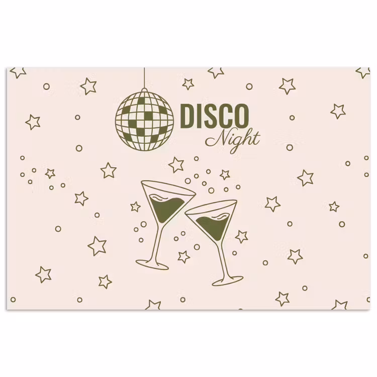Feest - Disco - Drank - Illustratie - Groen poster papier klein -3d