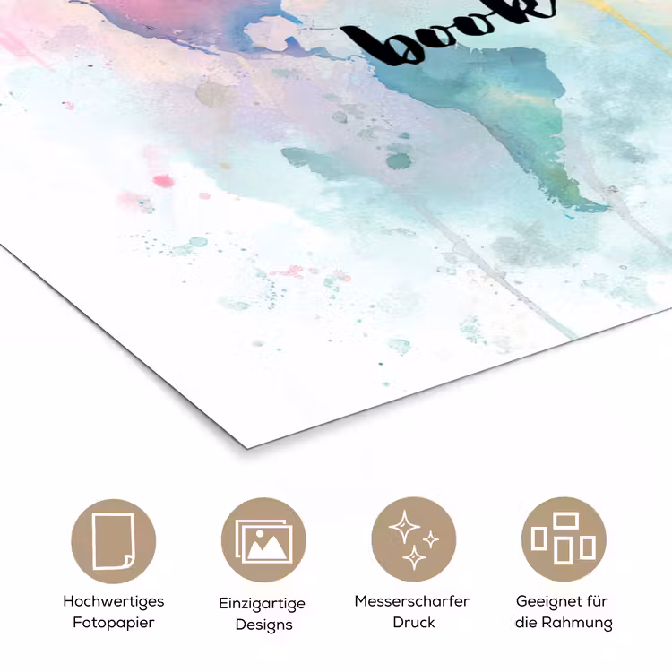 Pastelkleuren - Quote - Sierletters poster papier klein -tcloseup_DE
