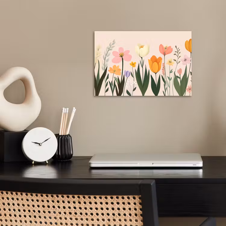 Pasteltinten - Bloemen - Illustratie poster papier klein -sfeer1