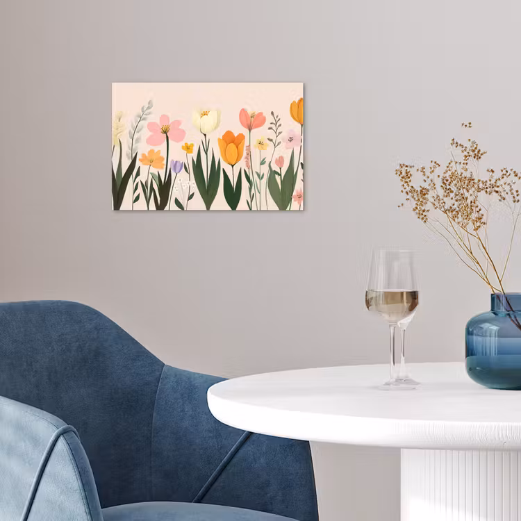 Pasteltinten - Bloemen - Illustratie poster papier klein -sfeer3