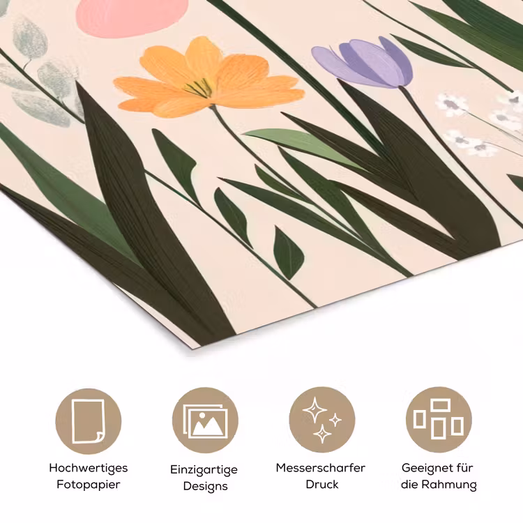 Pasteltinten - Bloemen - Illustratie poster papier klein -tcloseup_DE