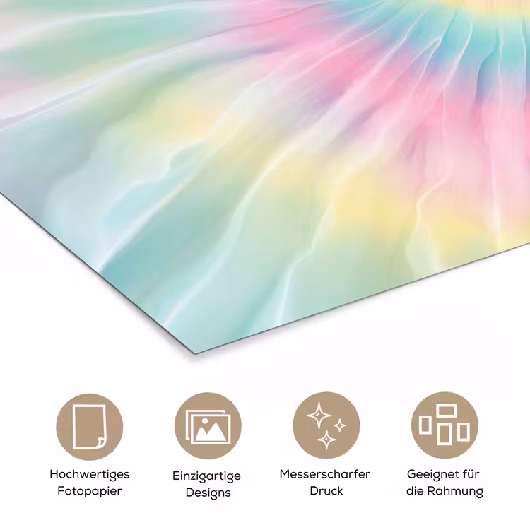 Pasteltinten - Tie dye - Roze poster papier klein -tcloseup_DE