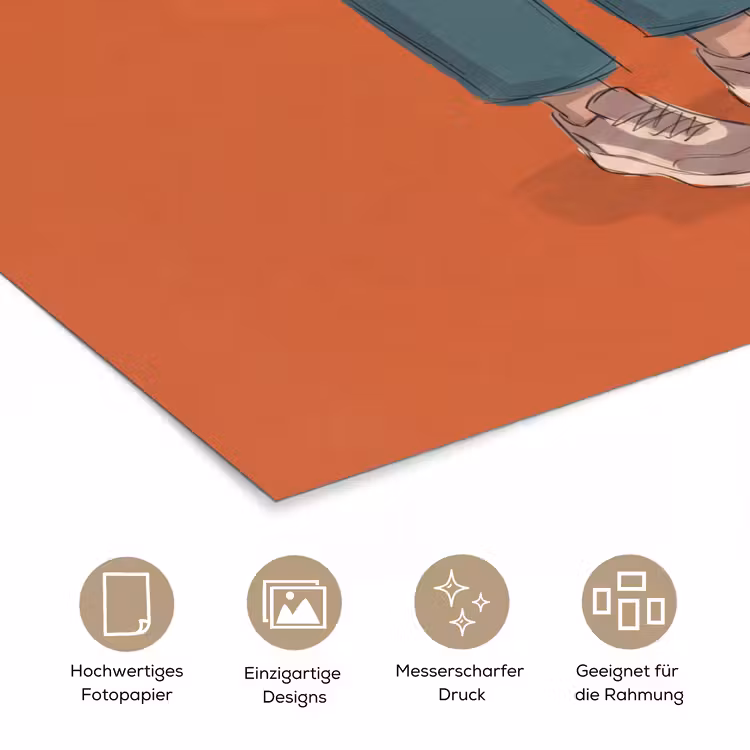 Persoon - Hond - Dieren - Illustratie - Modern poster papier klein -tcloseup_DE
