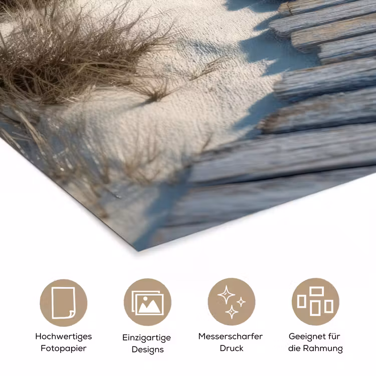Pad - Planken - Duinen - Gras poster papier klein -tcloseup_DE