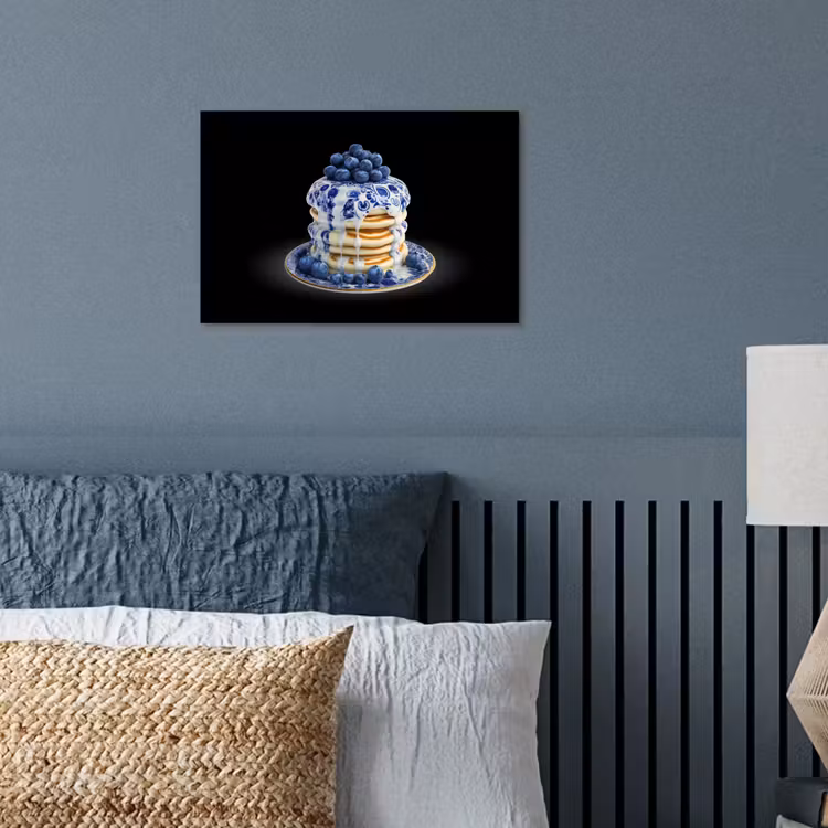 Pannenkoeken - Blauwe Bessen - Bord poster papier klein -sfeer2